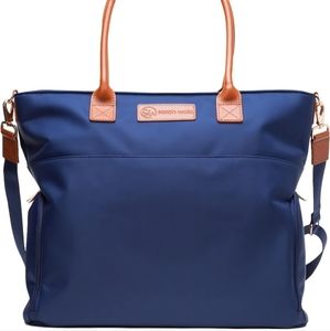 Sarah Wells Abby Breast Pump Bag with Real Leather Straps Navy